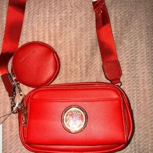 Christian Lacroix Vibrant Red Crossbody Bag with Coin Pouch